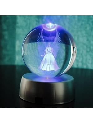 Keyfim Shop Melek Tasarımlı 3D Cam Küre 6cm
