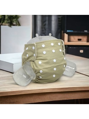 Bezhane Baby Ybb Yıkanabilir Bebek Bezi Cepli Haki Renk Çıt ÇITLI(8KG-18KG)