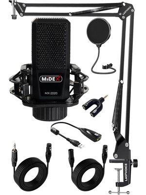 MX-2020 Stf Stüdyo Kondenser Mikrofon Stand Filtre
