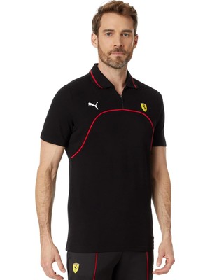 Puma Siyah Erkek Normal Kalıp Polo T-Shirt 62094501 Ferrari Race Polo