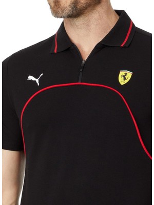 Puma Siyah Erkek Normal Kalıp Polo T-Shirt 62094501 Ferrari Race Polo