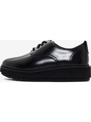 OriannaW Derby Kadın Black Leather Günlük Ayakkabı 26174819