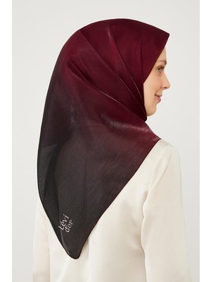 Levidor Bordo-Siyah Renk Geçişli Kehribar Eşarp