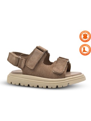 Kids A More Archie Çift Cırtlı  Deri Unisex Çocuk Sandalet Kum Rengi