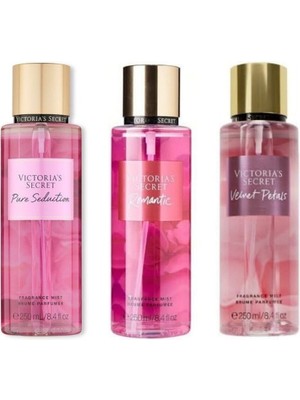 Vıctorıa's Secret Pure Seduction-Romantic-Velvet Petals Vücut Spreyi Üçlü Set