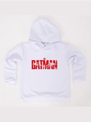 Sedirli Batman Baskılı Kapüşonlu Pamuklu Kumaş Çocuk Sweatshirt