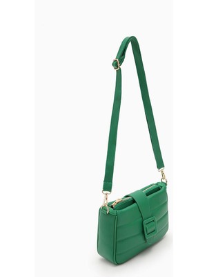 Levidor Çimen Yeşili Kapitone Çıkarılabilir Askılı Omuz Çantası