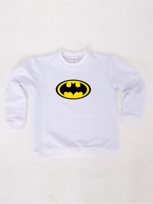 Sedirli Batman Baskılı Pamuklu Kumaş Çocuk Sweatshirt