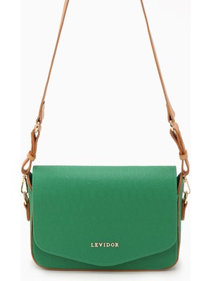Lêvi D'or Çimen Yeşili Petek Baskılı Ayarlanabilir Askılı Omuz Çantası
