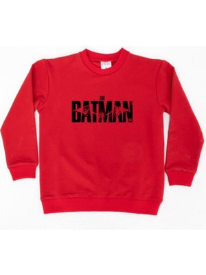Sedirli Batman Baskılı Pamuklu Kumaş Çocuk Sweatshirt