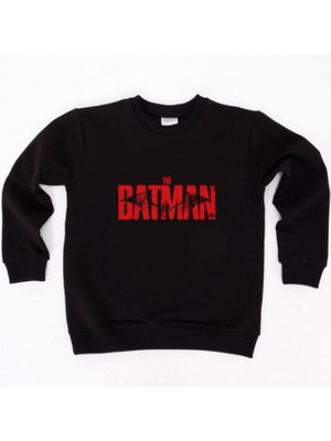 Sedirli Batman Baskılı Pamuklu Kumaş Çocuk Sweatshirt