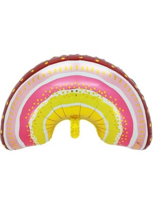 Parti Adresi Retro Gökkuşağı Folyo Balon Bohem Parti Balonu 76 cm