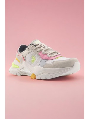 U.S. Polo Assn. 101502370 Vincent Bej Pembe Sarı Kadın Günlük Sneaker