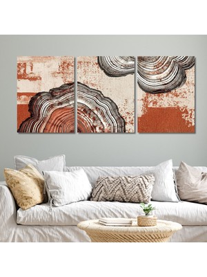 Gaagart 3'lü Kanvas Duvar Tablosu Vintage Modern Halka Tasarımı