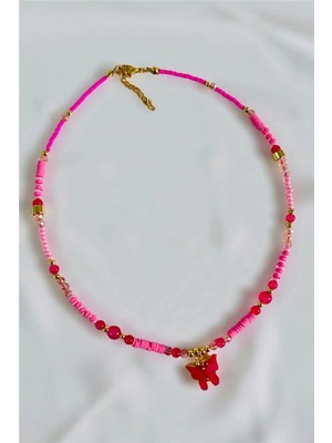 Petek Aksesuar Kelebek Fimo Boncuk Deniz Kabuğu Kolye