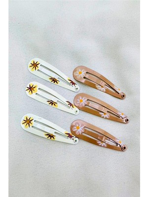 Petek Aksesuar 6 Adet Mini Papatya Çocuk Yan Çıtçıt Toka Seti