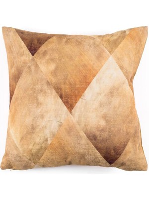 Vanelli Home Nature Hardal Kahve Geçişli 50x50 cm Kare Kırlent Kılıfı