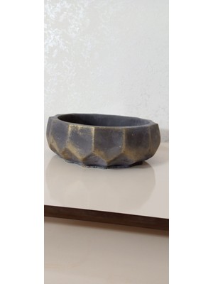 Doğa Garden Saf Beton Geometrik Bonsai ve Aranjmana Özel Taş Saksı Suya Karşı 121 Yıl Ömürlü 009