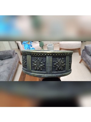 Doğa Garden Büyük Retro Saksı Ağız Çapı 25-30 cm Antrasit Gold