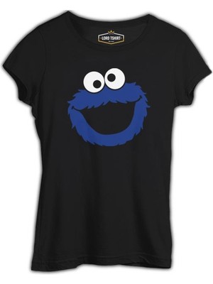 Lord T-Shirt Kurabiye Canavarı - Canavar Siyah Kadın Tshirt