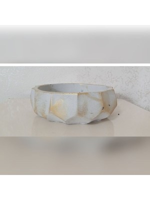 Doğa Garden Geometrik Taş Saksı Ağız Çapı 20-25 cm Antrasit Gold