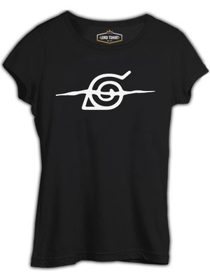 Lord T-Shirt Naruto - Logo Çizik Siyah Kadın Tshirt
