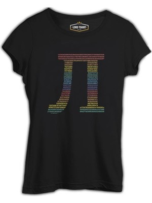 Lord T-Shirt Matematik - Pi 15 Siyah Kadın Tshirt