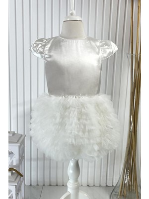 Modaviki Balon Elbise Ekru MDVK124