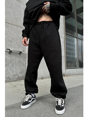 NewLaker Oversize 3 Iplik Şardonlu Baggy Ayarlanabilir Paça Eşofman Altı