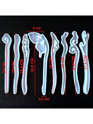 Hobiflex Epoksi Reçine Silikon Kalıp Ithal  8 Adet Topuz Toka Kalıbı Set Yüksek Kalite  HB100215 - 0001