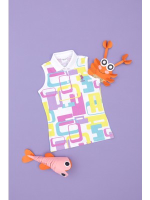 U.S. Polo Assn. Kız Çocuk Beyaz Polo Yaka Kolsuz Tişört 50283341-VR013