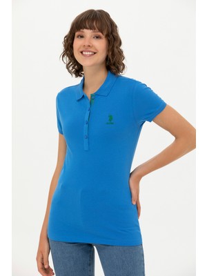 U.S. Polo Assn. Kadın Saks Tişört Basic 50266513-VR045