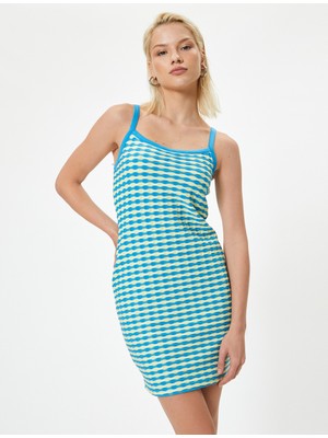 Koton Askılı Mini Elbise Slim Fit Interlok Kumaş