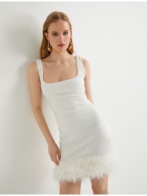 Koton Mini Pullu Payetli Elbise Bridal Otriş Detaylı Askılı Slim Fit