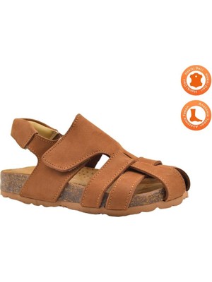 Kids A More Arezzo Unisex Deri Çocuk Sandalet Taba