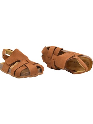 Kids A More Arezzo Unisex Deri Çocuk Sandalet Taba