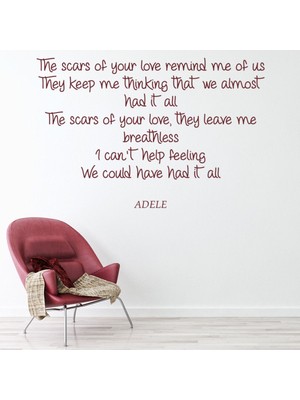 Jeronkarji Rolling In The Deep Adele Şarkı Sözleri Dekoratif Duvar Sticker Çıkartması Oturma Odası Salon
