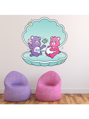 Jeronkarji Sevimli Ayılar Sihirli Tezahürün Kilidini Aç ve Ayı Kabuğu Paylaş Dekoratif Duvar Sticker Çıkartması