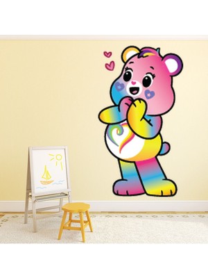 Jeronkarji Sevimli Ayıcıklar Sihirli Beraberliğin Kilidini Açıyor Ayı ve Sevgi Kalpleri Duvar Sticker Bebek