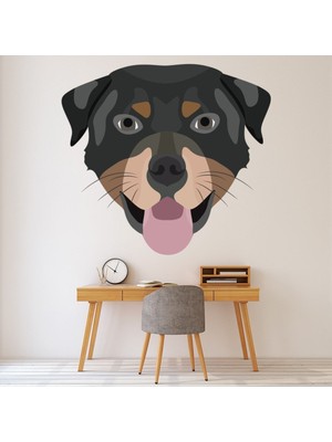 Jeronkarji Rottweiler Kafa Köpek Dekoratif Duvar Sticker Çıkartma Yatak Çocuk Odası