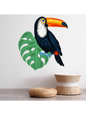 Jeronkarji Tropikal Toucan Dekoratif Duvar Sticker Çıkartma Yatak Çocuk Odası