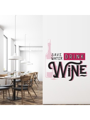 Jeronkarji Su Tasarrufu Şarap Yazılı Dekoratif Duvar Sticker Çıkartma Ofis Oturma Odası