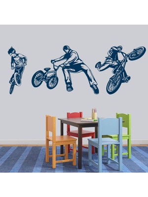 Jeronkarji Bmx Dublör Bisikletleri Bisiklet Sporları Dekoratif Duvar Sticker Çıkartması Bebek Çocuk Odası