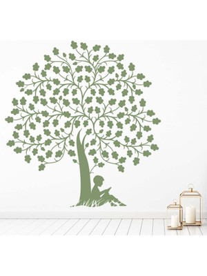 Jeronkarji Meşe Ağacı Kreş Dekoratif Duvar Sticker Çıkartma Ofis Oturma Odası