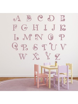 Jeronkarji Alfabe Kreş Dekoratif Duvar Sticker Çıkartma Mutfak Ofis Yatak Odası
