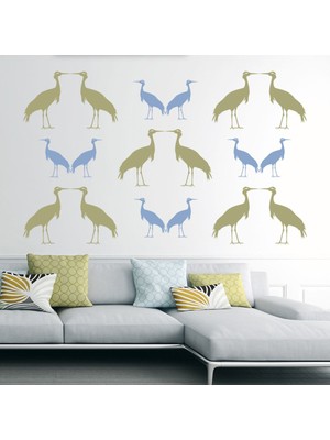 Jeronkarji Turna Kuşu Kuş Dekoratif Duvar Çıkartma Paketi Yatak Çocuk Odası