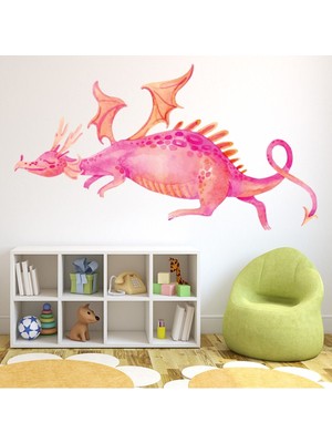 Jeronkarji Uçan Kırmızı Ejderha Dekoratif Duvar Sticker Çıkartma Bebek Çocuk Odası