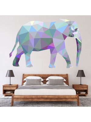 Jeronkarji Geometrik Fil Dekoratif Duvar Sticker Çıkartma Yatak Çocuk Odası