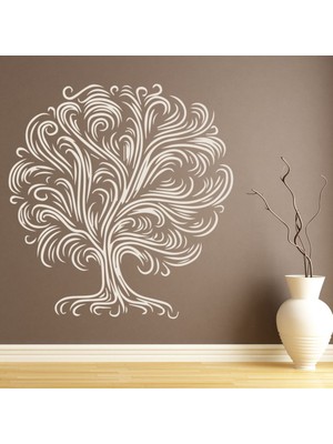 Jeronkarji Meşe Ağacı Girdap Tasarım Dekoratif Duvar Sticker Çıkartma Ofis Oturma Odası