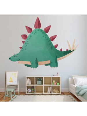 Jeronkarji Yeşil Stegosaurus Dinozor Dekoratif Duvar Sticker Çıkartması Bebek Çocuk Odası